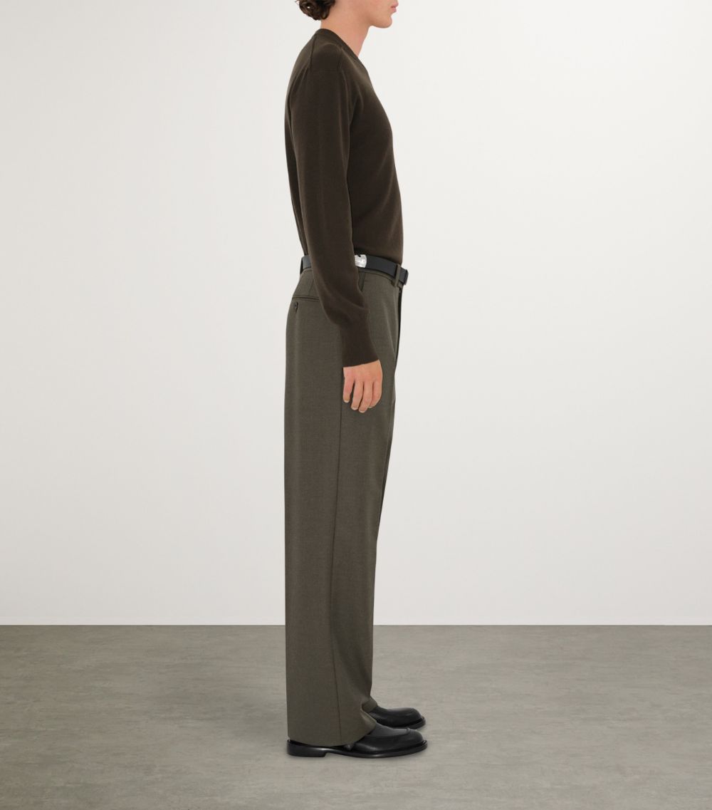 Burberry Burberry Wool Pleated Straight Trousers