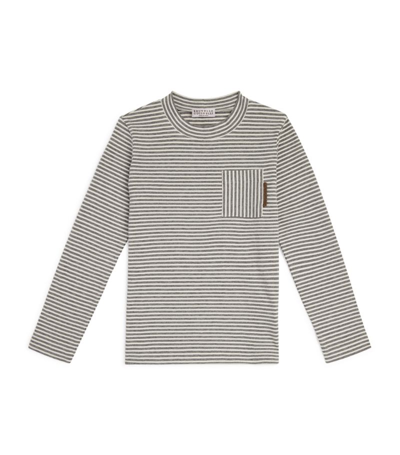 Brunello Cucinelli Kids Brunello Cucinelli Kids Striped Long-Sleeved T-Shirt (4-7 Years)