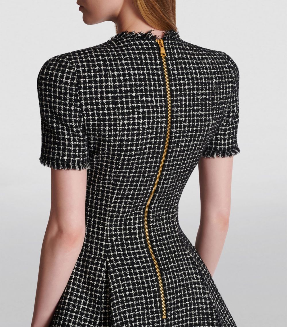 Balmain Balmain Gingham Tweed Mini Dress