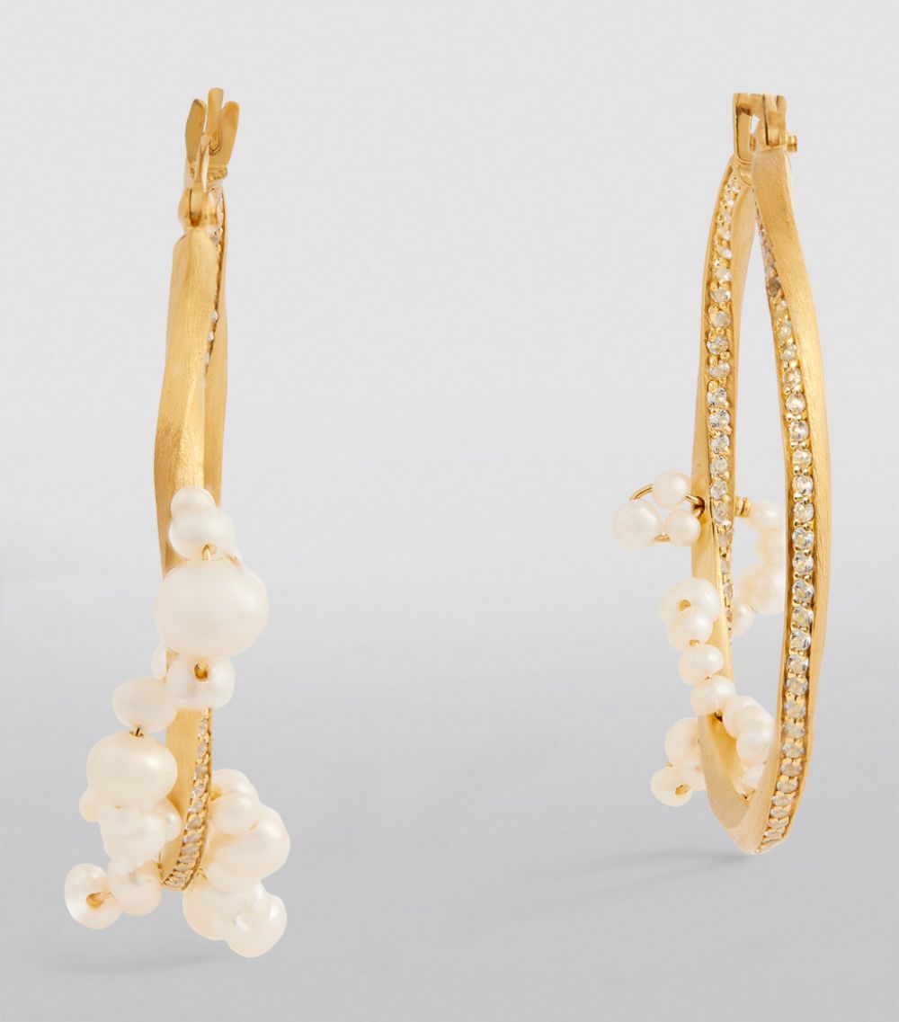 Completedworks Completedworks Gold Vermeil, Pearl And White Topaz Manifold Ii Earrings