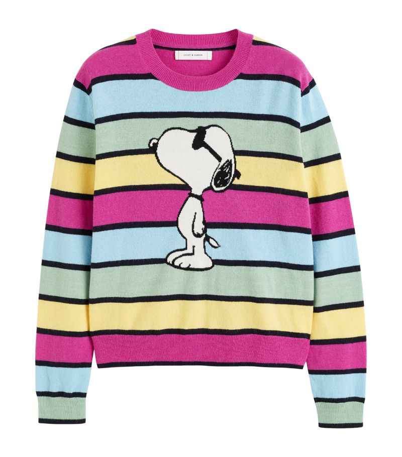 Chinti & Parker Chinti & Parker Breton Striped Snoopy Sweater