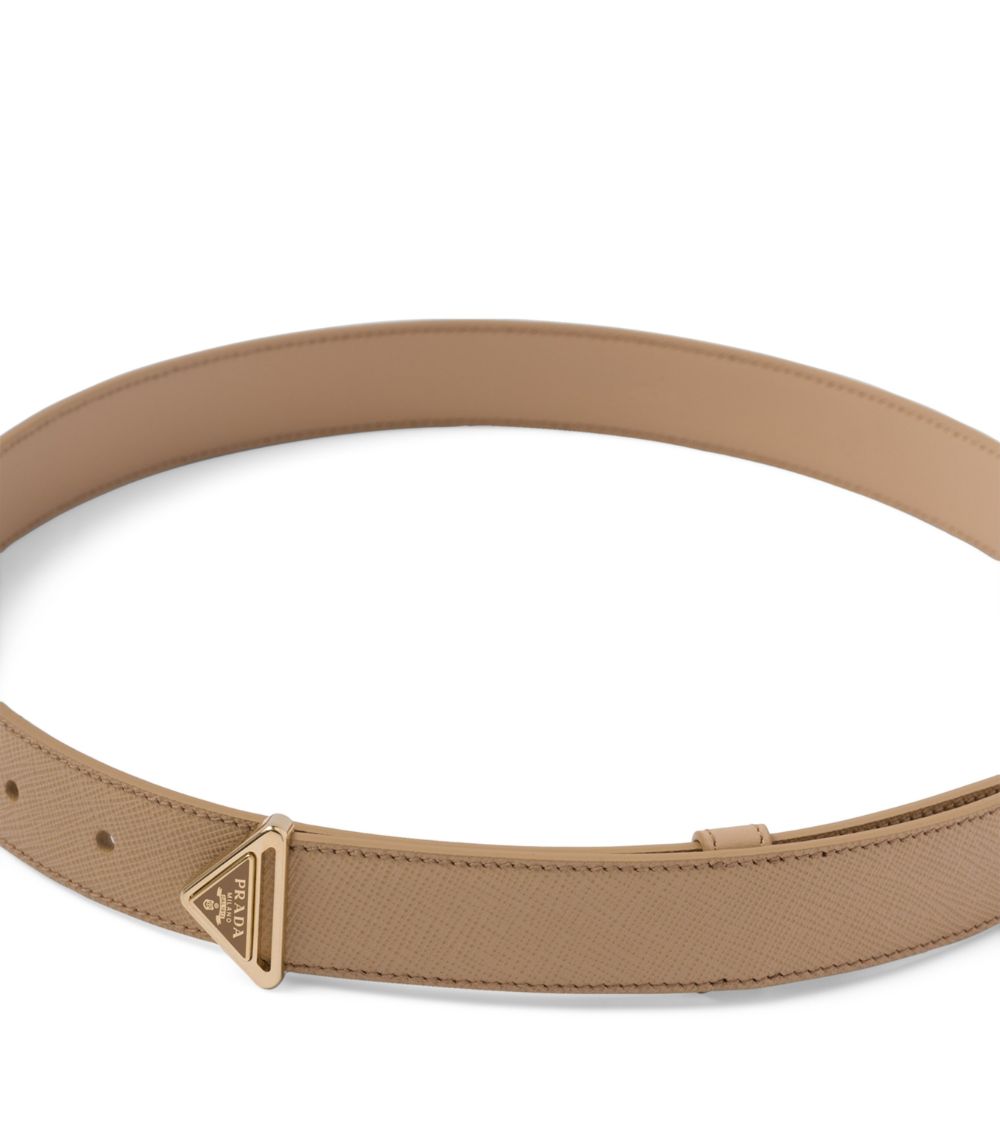 Prada Prada Saffiano Leather Triangle Belt