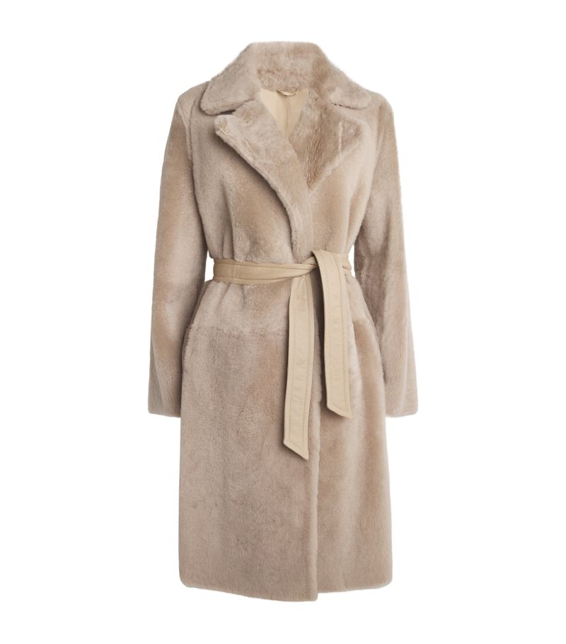 Max Mara Max Mara Shearling Belted Coat