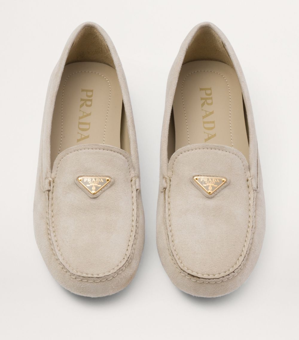 Prada Prada Suede Triangle Driving Loafers