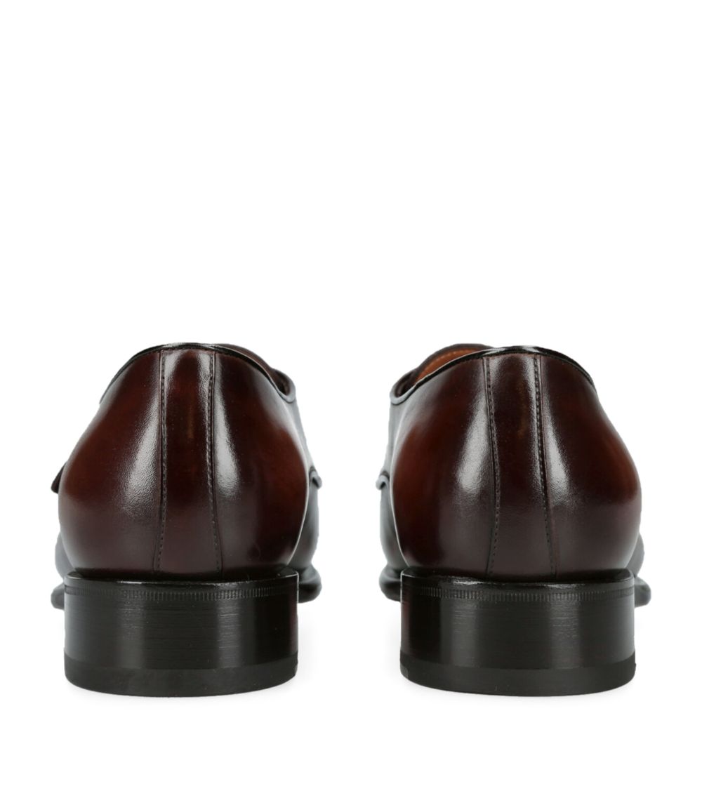 Santoni Santoni Leather Carter Single Monk Shoes