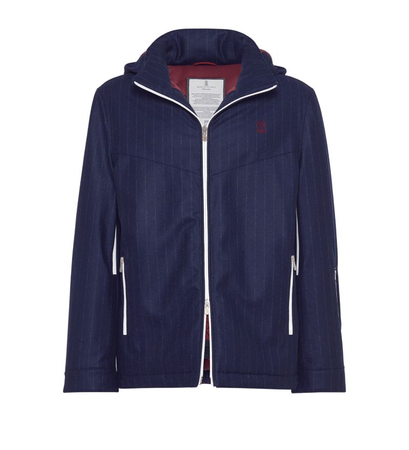 Brunello Cucinelli Brunello Cucinelli Virgin Wool Chalk Stripe Padded Jacket