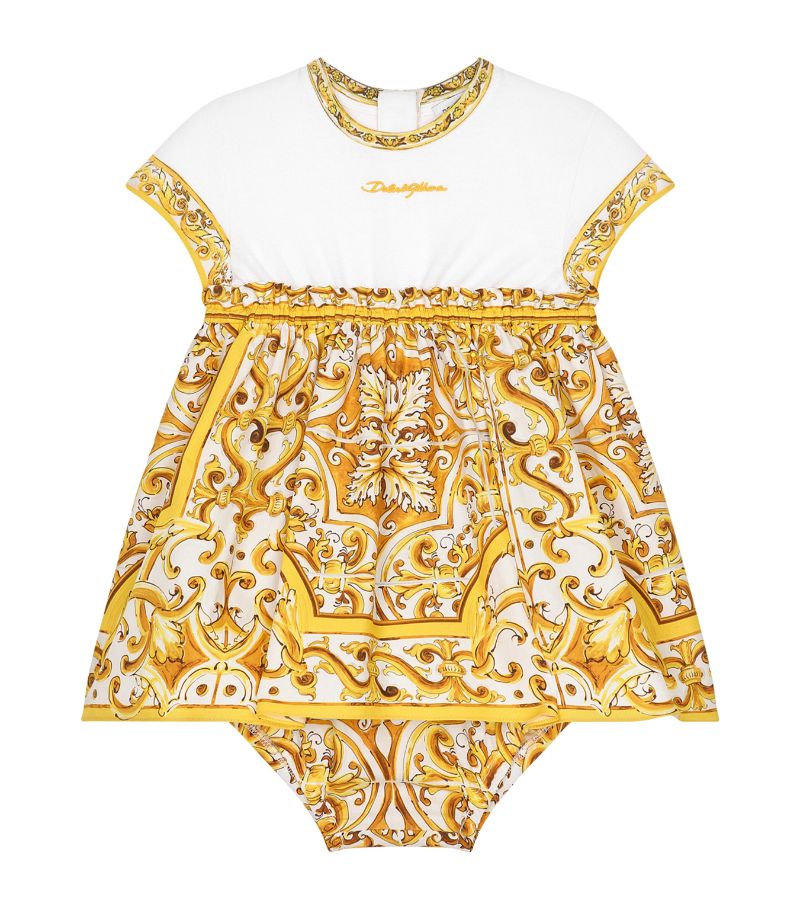 Dolce & Gabbana Dolce & Gabbana Kids Cotton Printed Dress And Bloomers Set (3-30 Months)