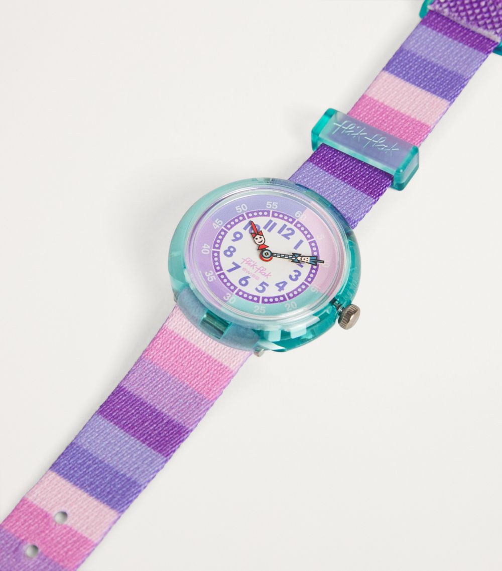 Flik Flak Flik Flak Stripy Purple Watch 31.85Mm