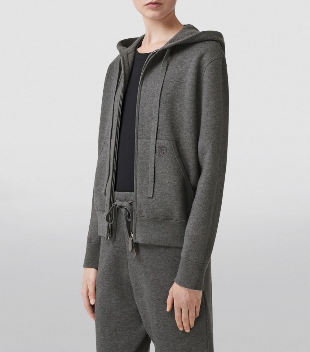 Burberry Burberry Cashmere-Cotton Zip-Up Hoodie