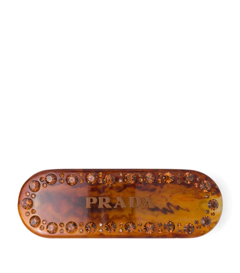 Prada Prada Crystal-Embellished Tortoiseshell Hair Clip