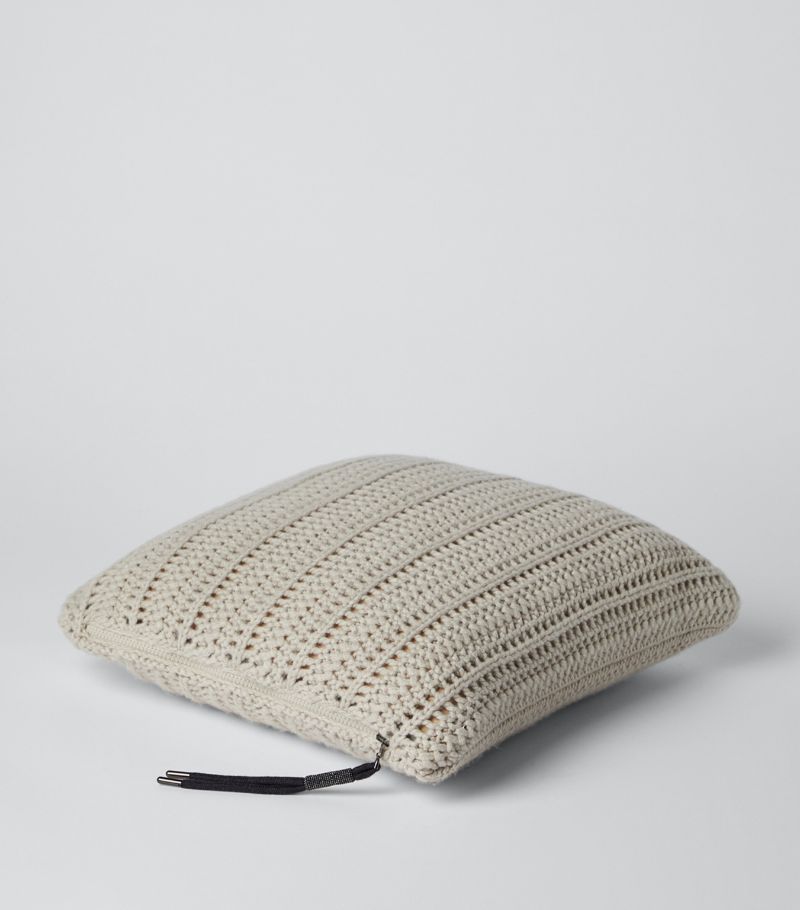 Brunello Cucinelli Brunello Cucinelli Cashmere Crochet Cushion (40cm x 40cm)