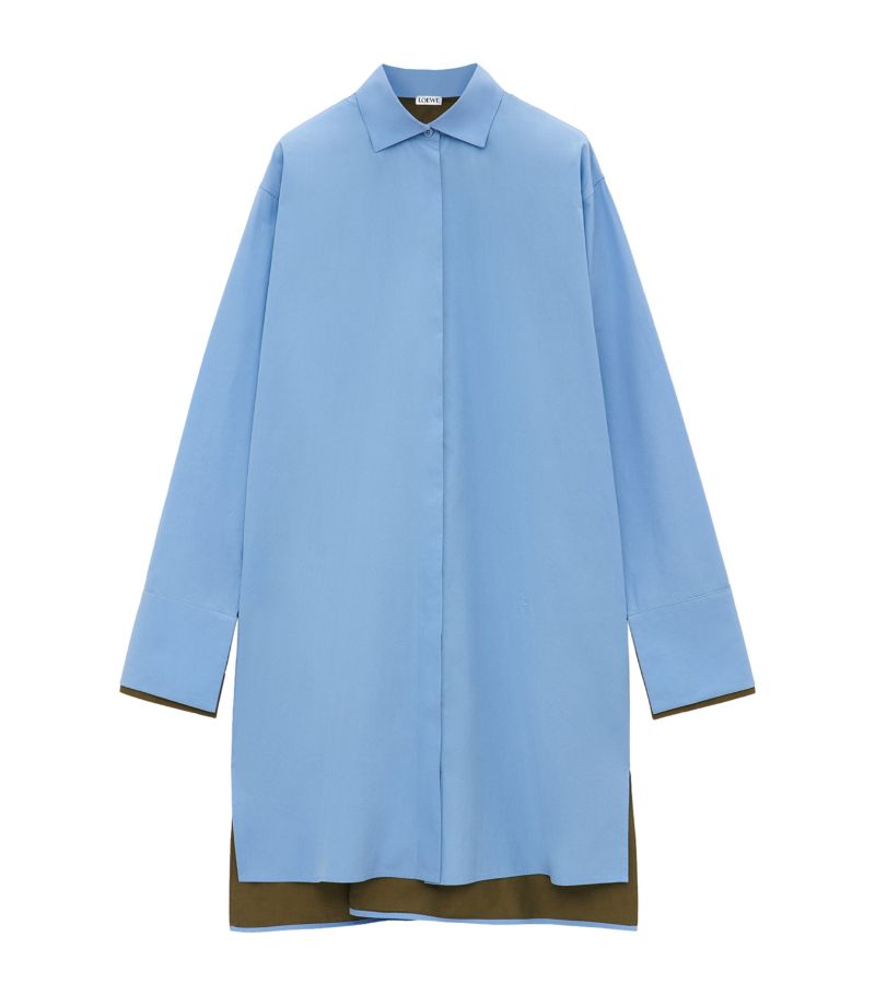 Loewe Loewe Cotton-Blend Mini Shirt Dress