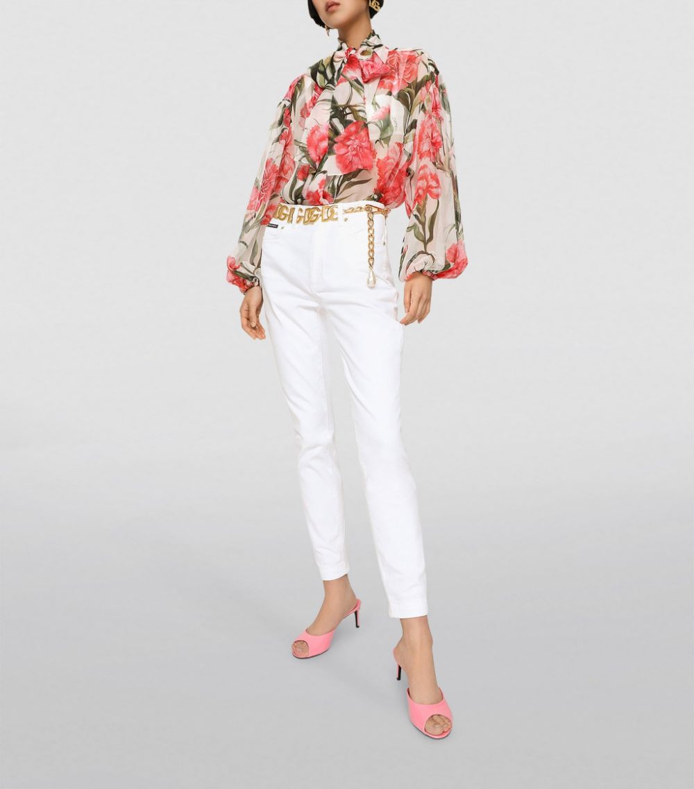 Dolce & Gabbana Dolce & Gabbana Silk Floral Pussybow Blouse