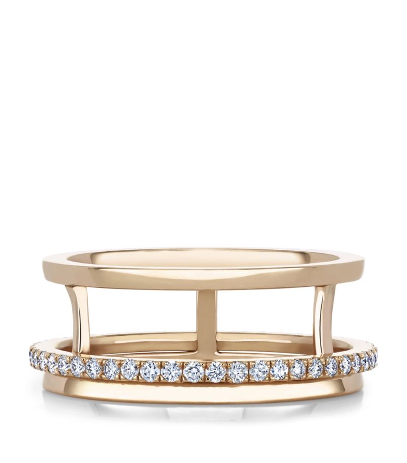 De Beers Jewellers De Beers Jewellers Rose Gold And Diamond Horizon Ring