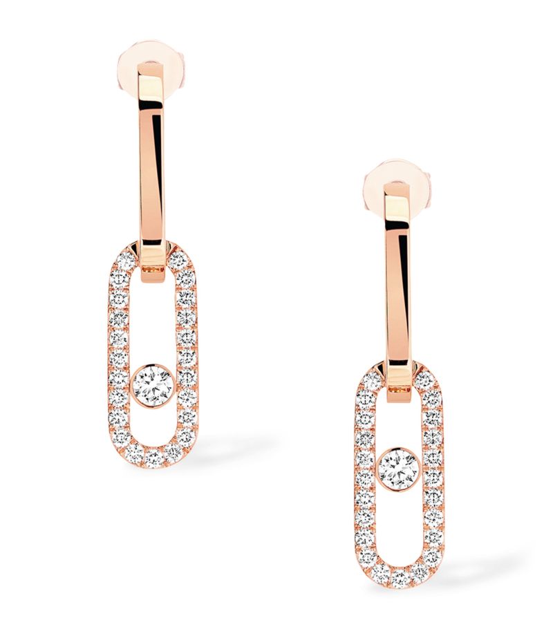 Messika Messika Rose Gold And Diamond Move Link Earrings