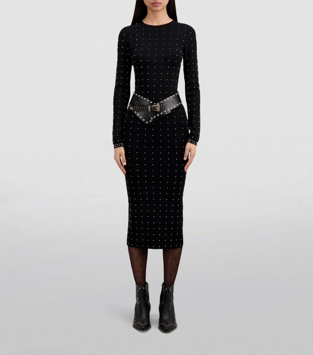 The Kooples The Kooples Embellished Long-Sleeve Midi Dress