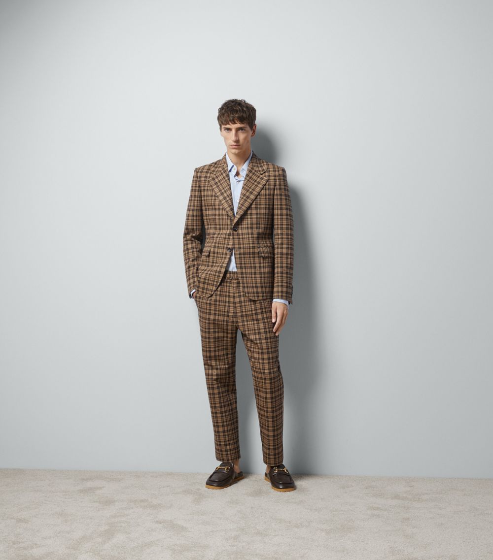 Gucci Gucci Wool Gg Check Trousers