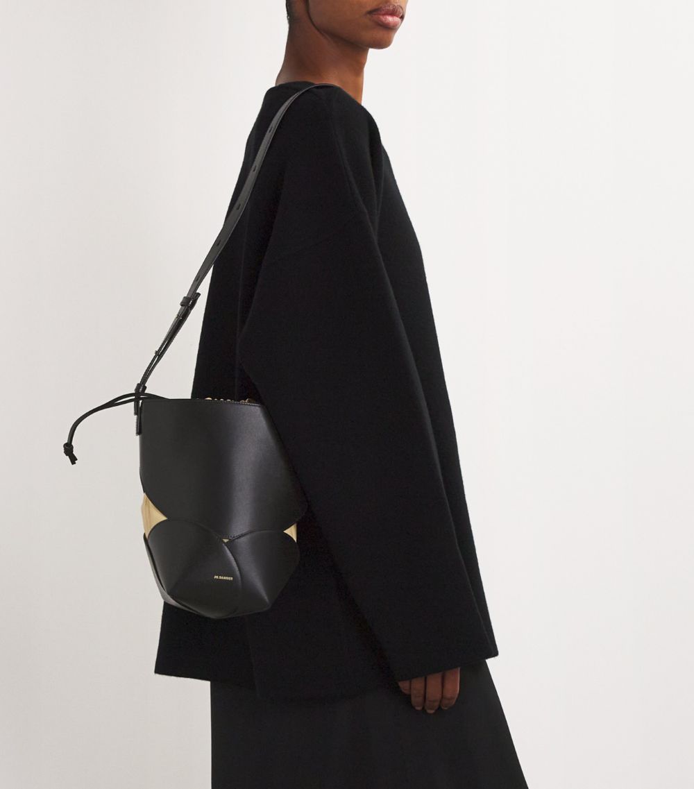 Jil Sander Jil Sander Small Leather Curve Bucket Bag