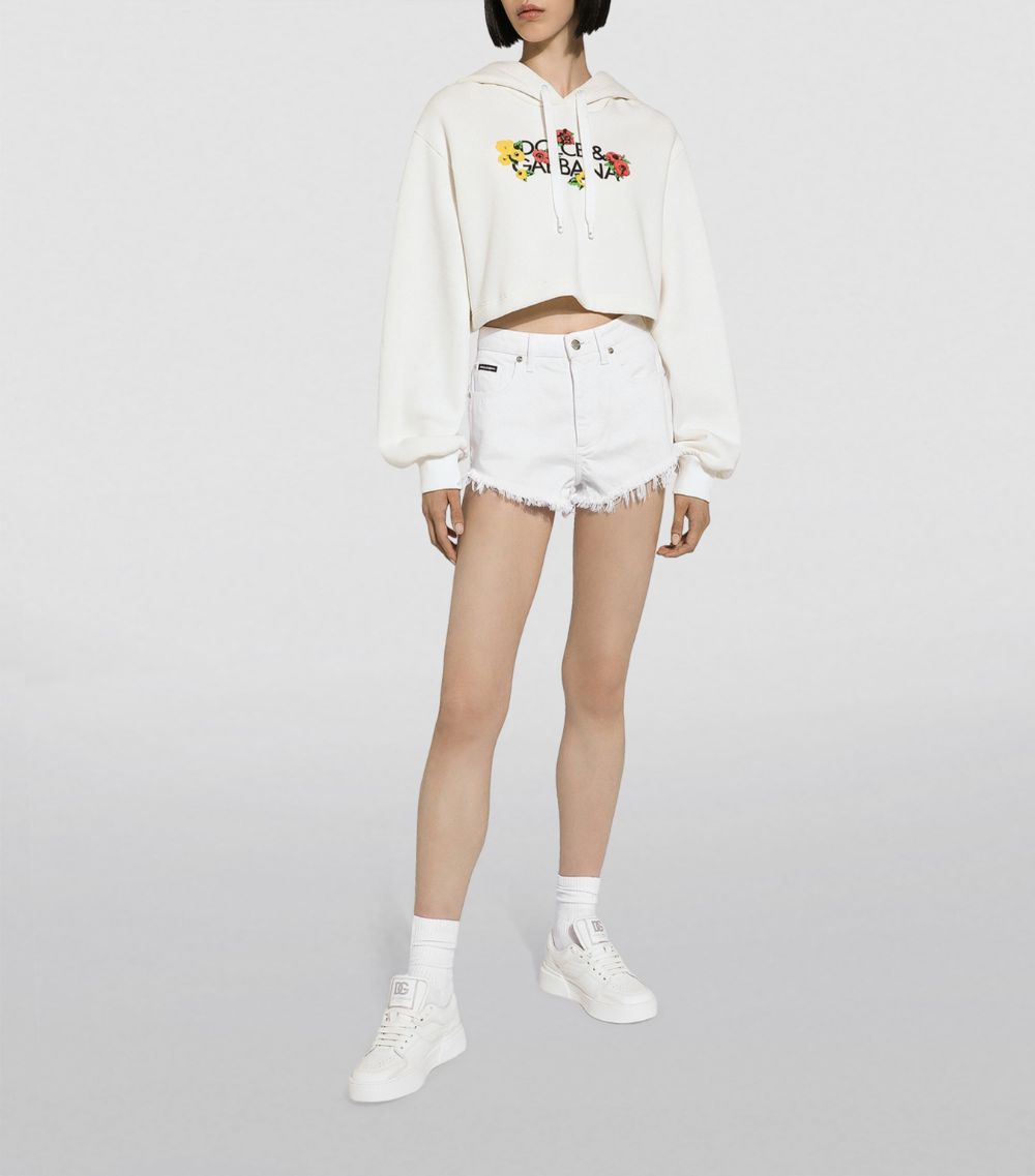 Dolce & Gabbana Dolce & Gabbana Cotton Cropped Logo Hoodie