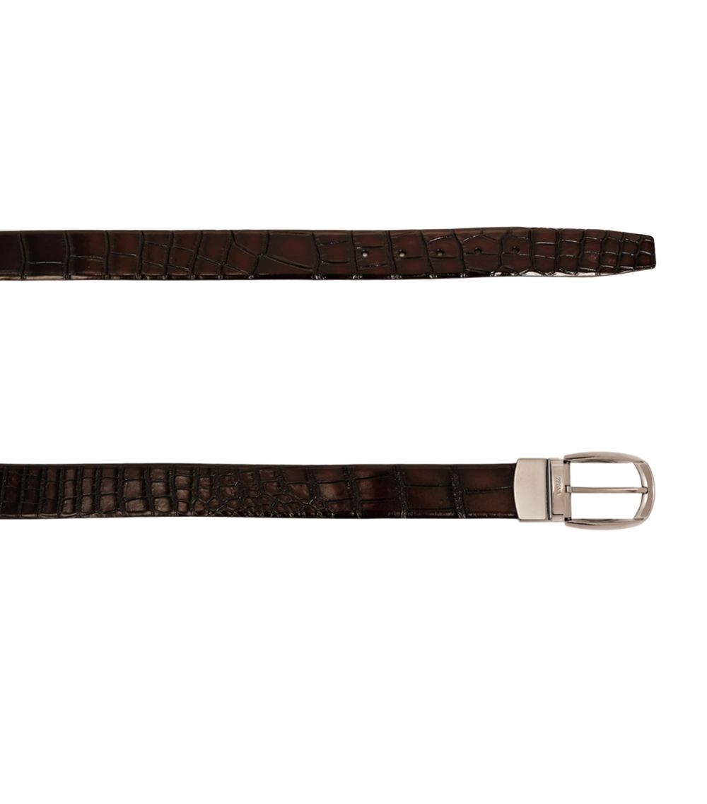 zegna Zegna Crocodile Belt