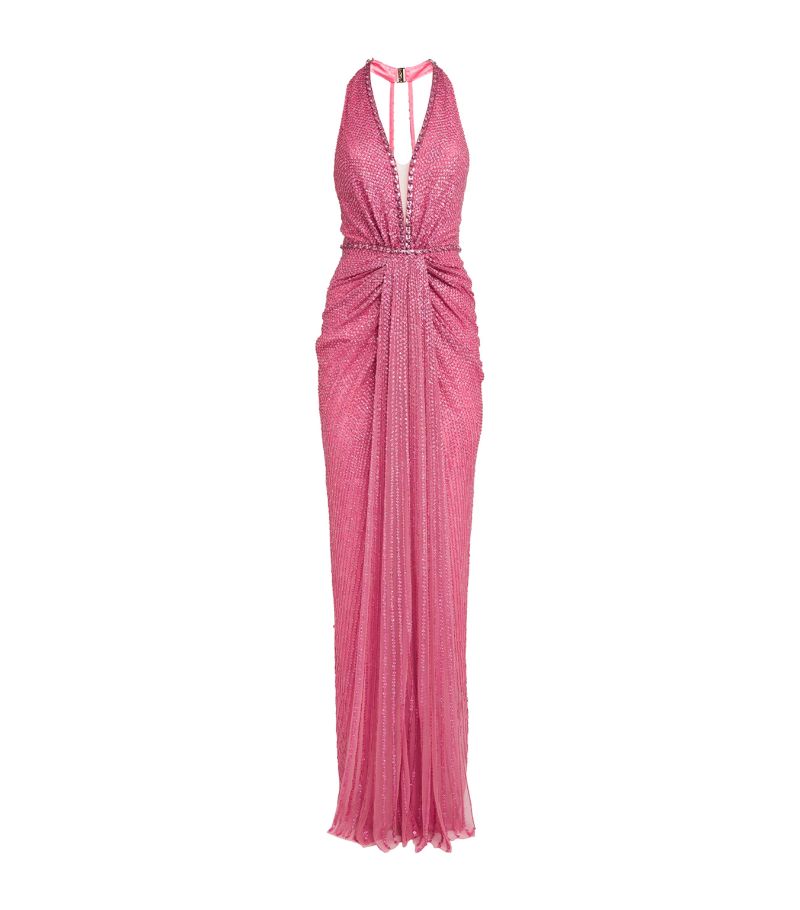 Jenny Packham Jenny Packham Embellished Petunia Halterneck Gown