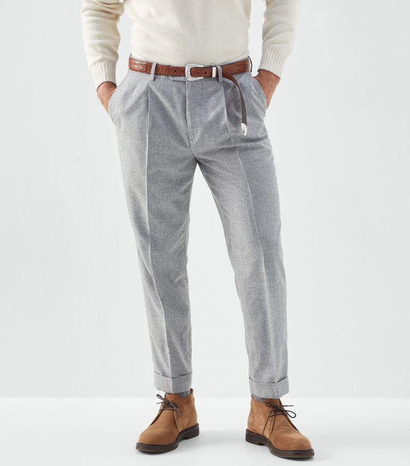 Brunello Cucinelli Brunello Cucinelli Cashmere-Silk Tailored Trousers