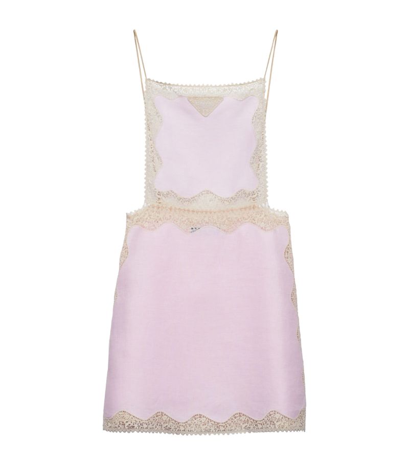 Prada Prada Lace-Trim Mini Dress