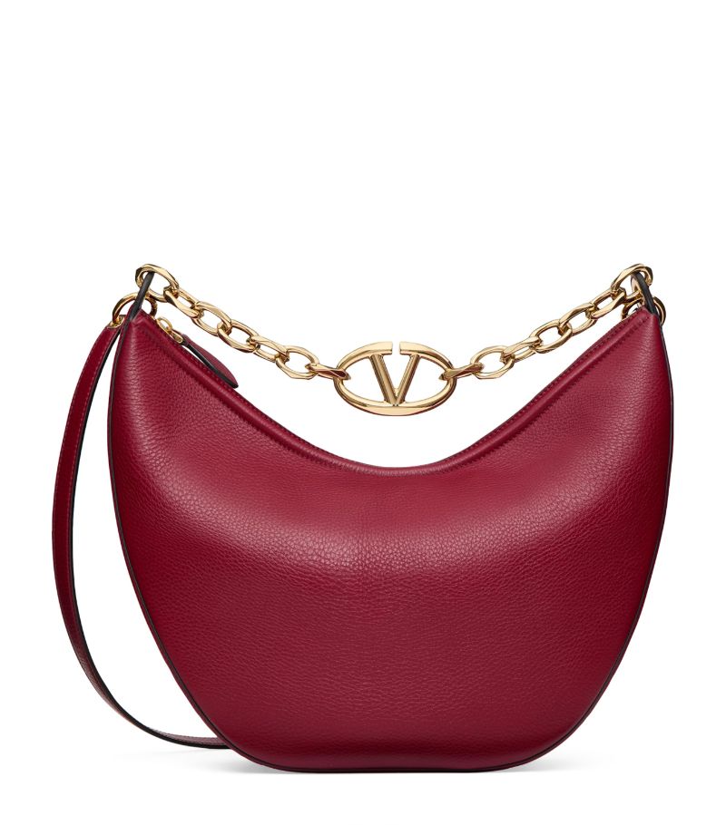 VALENTINO GARAVANI Valentino Garavani Medium Leather Vlogo Moon Shoulder Bag