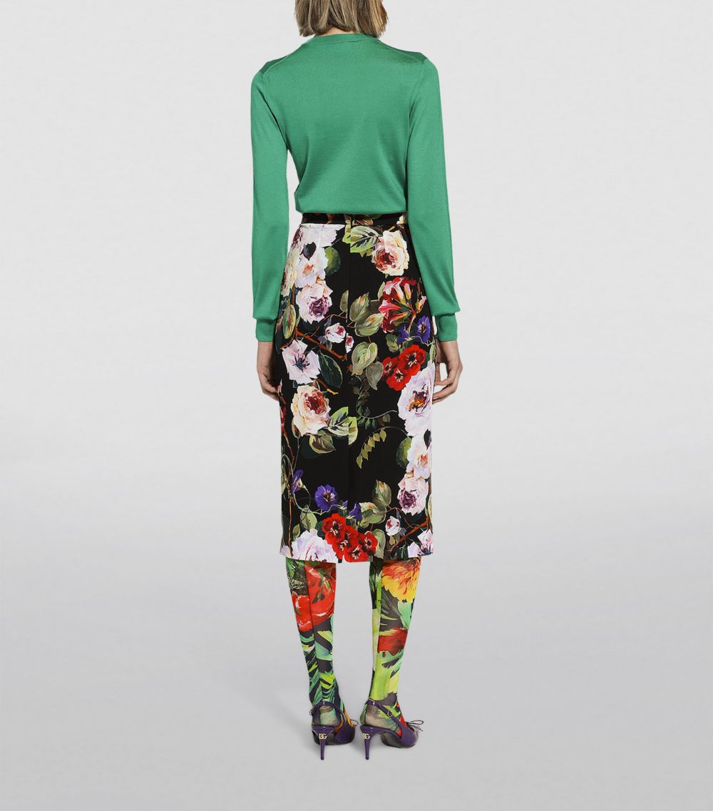 Dolce & Gabbana Dolce & Gabbana Silk Corsage Sweater