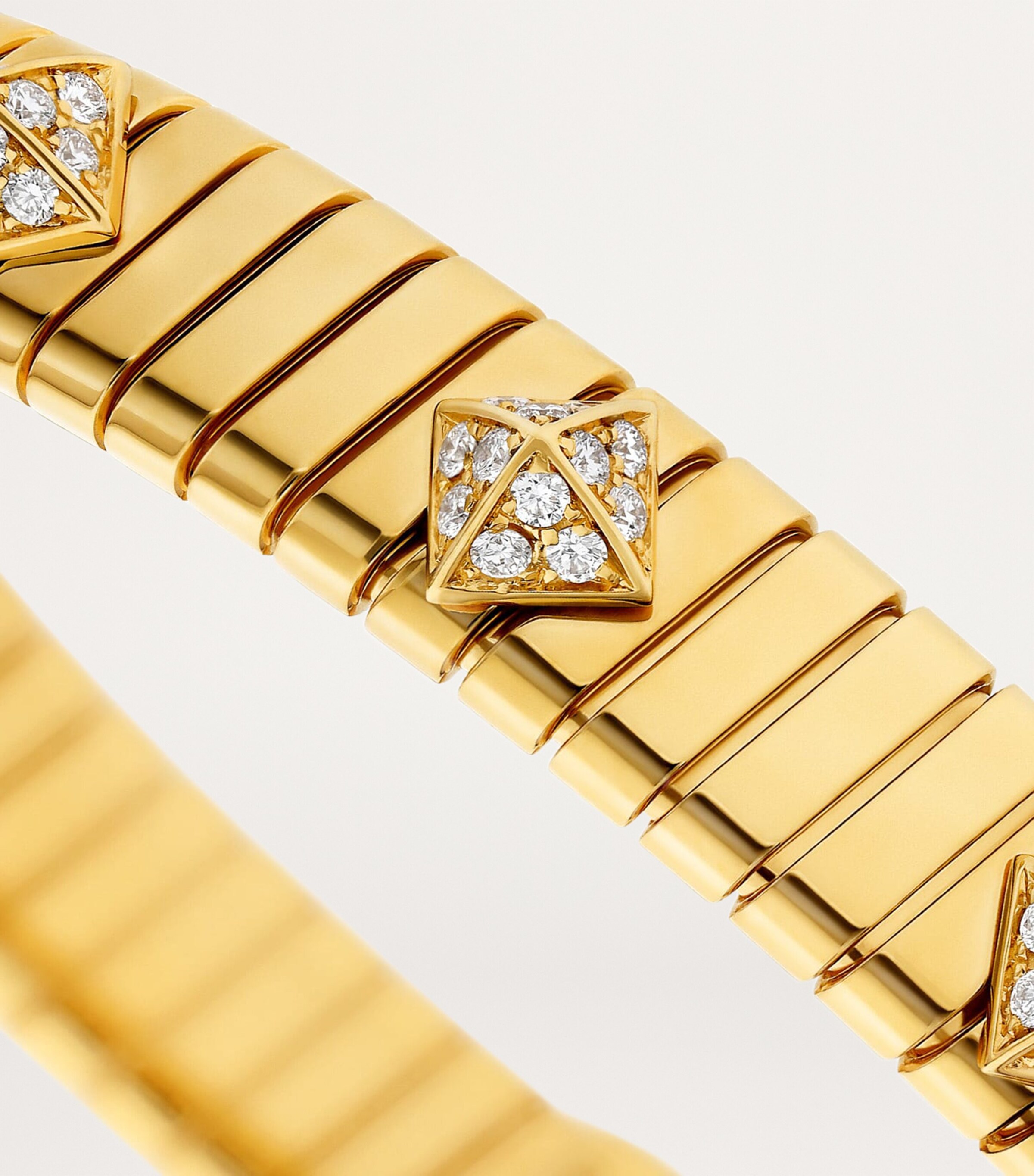 Bvlgari Bvlgari Yellow Gold and Diamond Tubogas Bangle