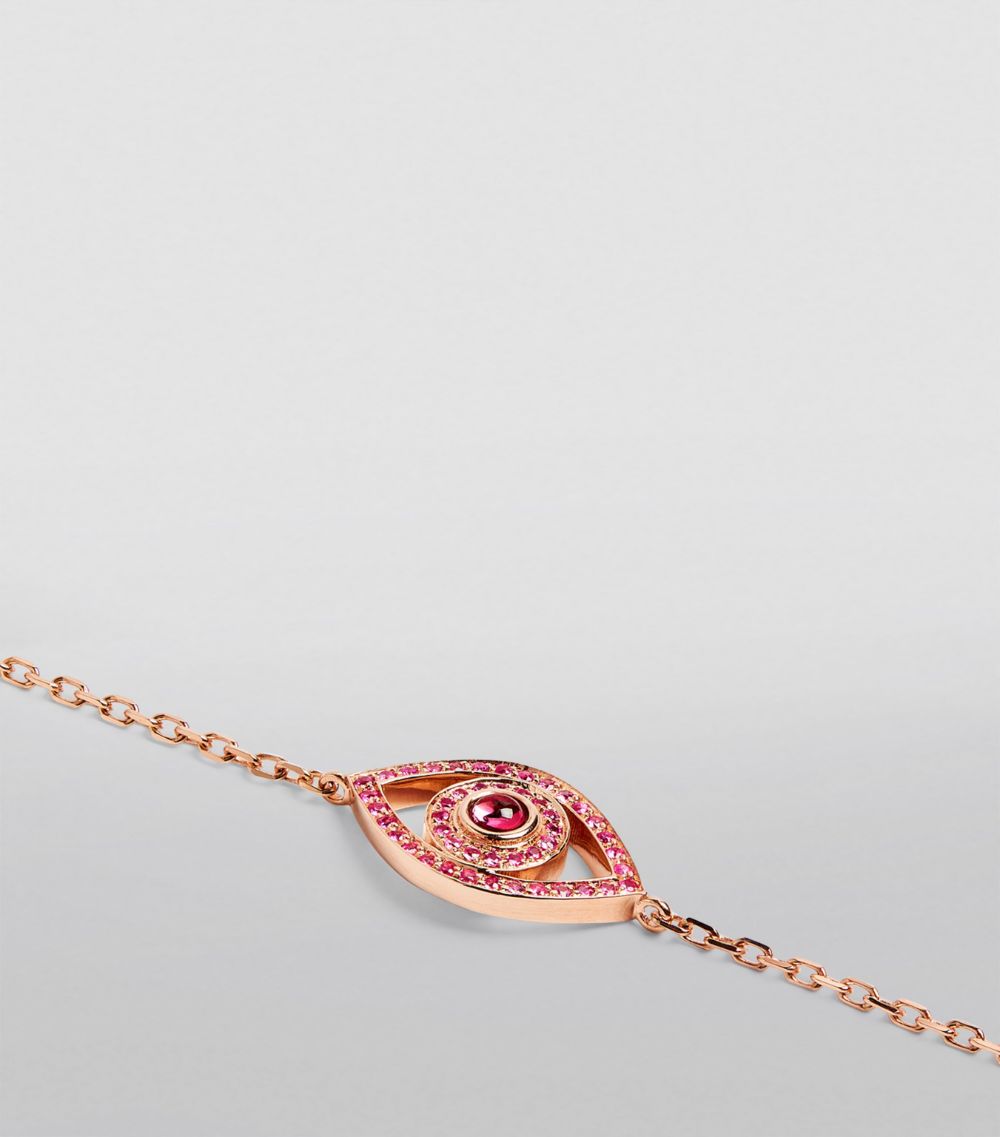 Netali Nissim Netali Nissim Rose Gold, Pink Sapphire And Quartz Protected Bracelet