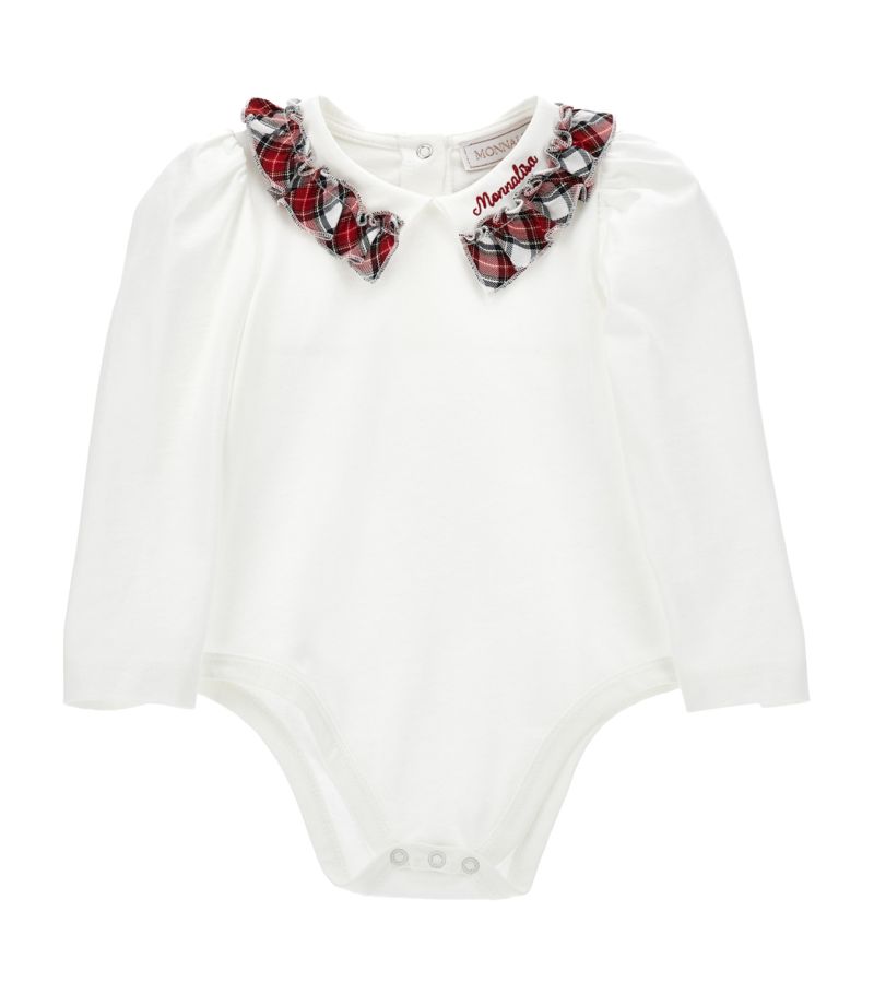 Monnalisa Monnalisa Cotton Tartan-Detail Bodysuit (3-36 Months)