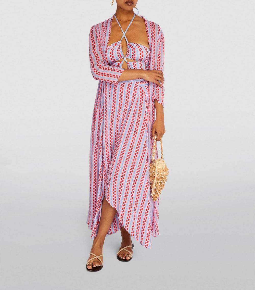 Evarae Evarae Patterned Tie-Front Maxi Dress