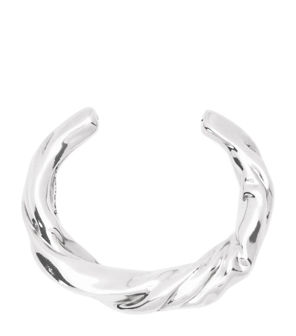 Loewe Loewe Small Sterling Silver Twist Cuff Bangle