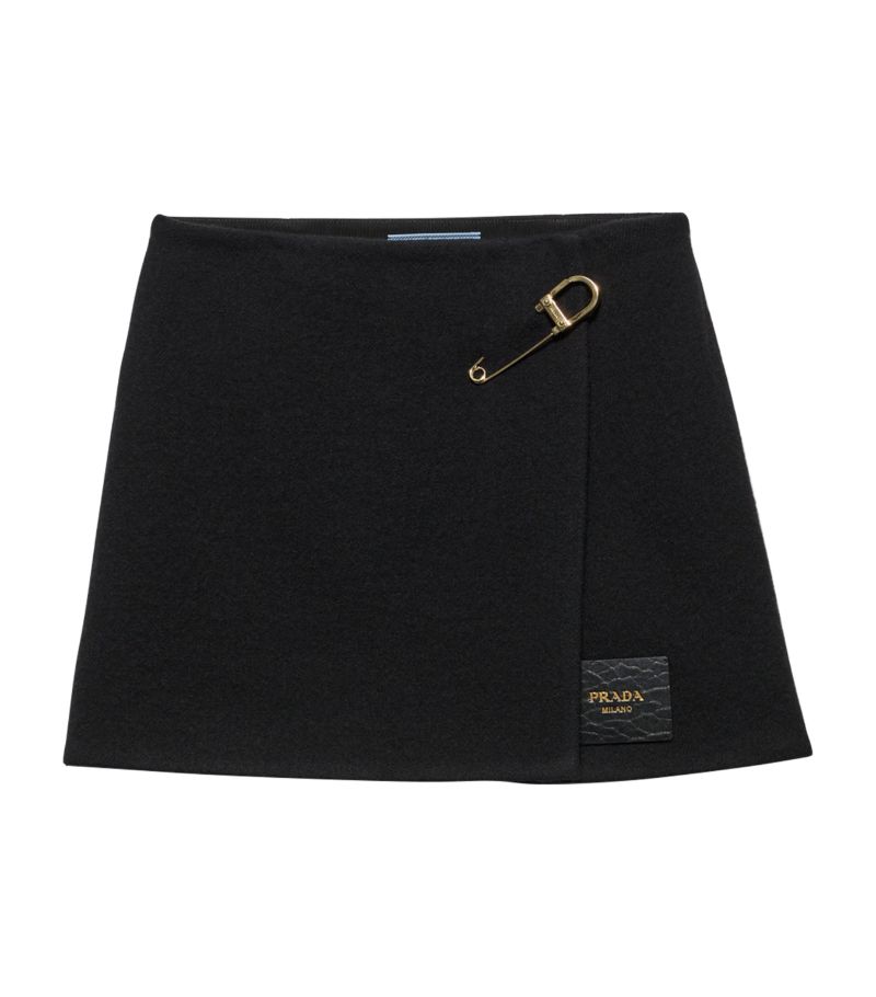 Prada Prada Wool-Blend Satefy Pin Mini Skirt