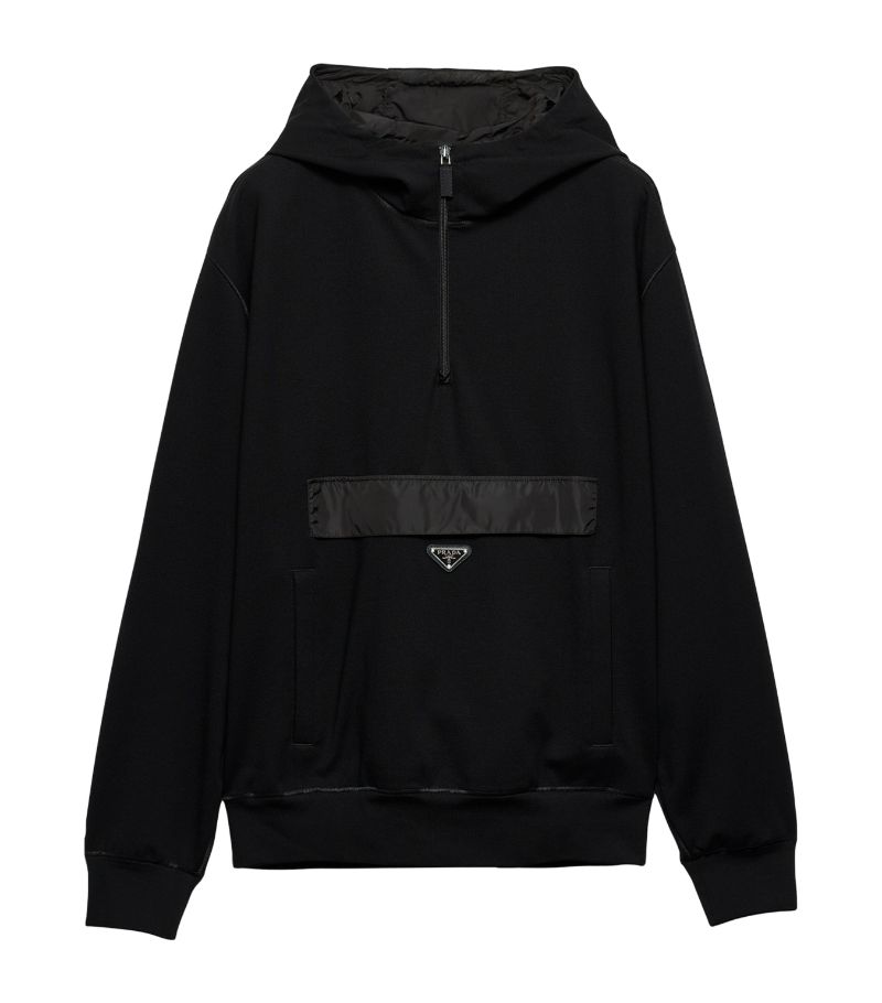 Prada Prada Technical Half-Zip Hoodie