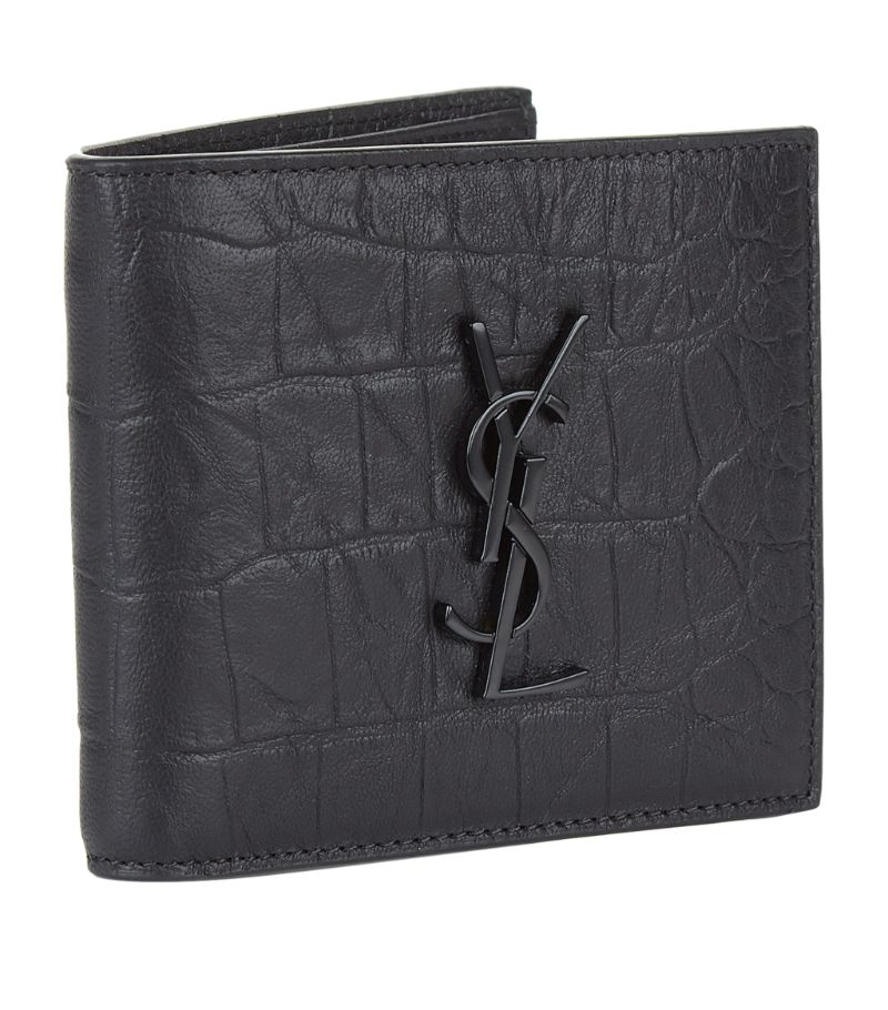 Saint Laurent Saint Laurent Monogram Crocodile Effect Wallet