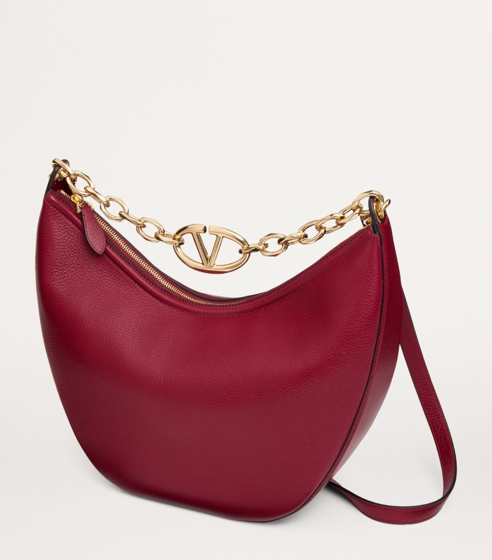 VALENTINO GARAVANI Valentino Garavani Medium Leather Vlogo Moon Shoulder Bag