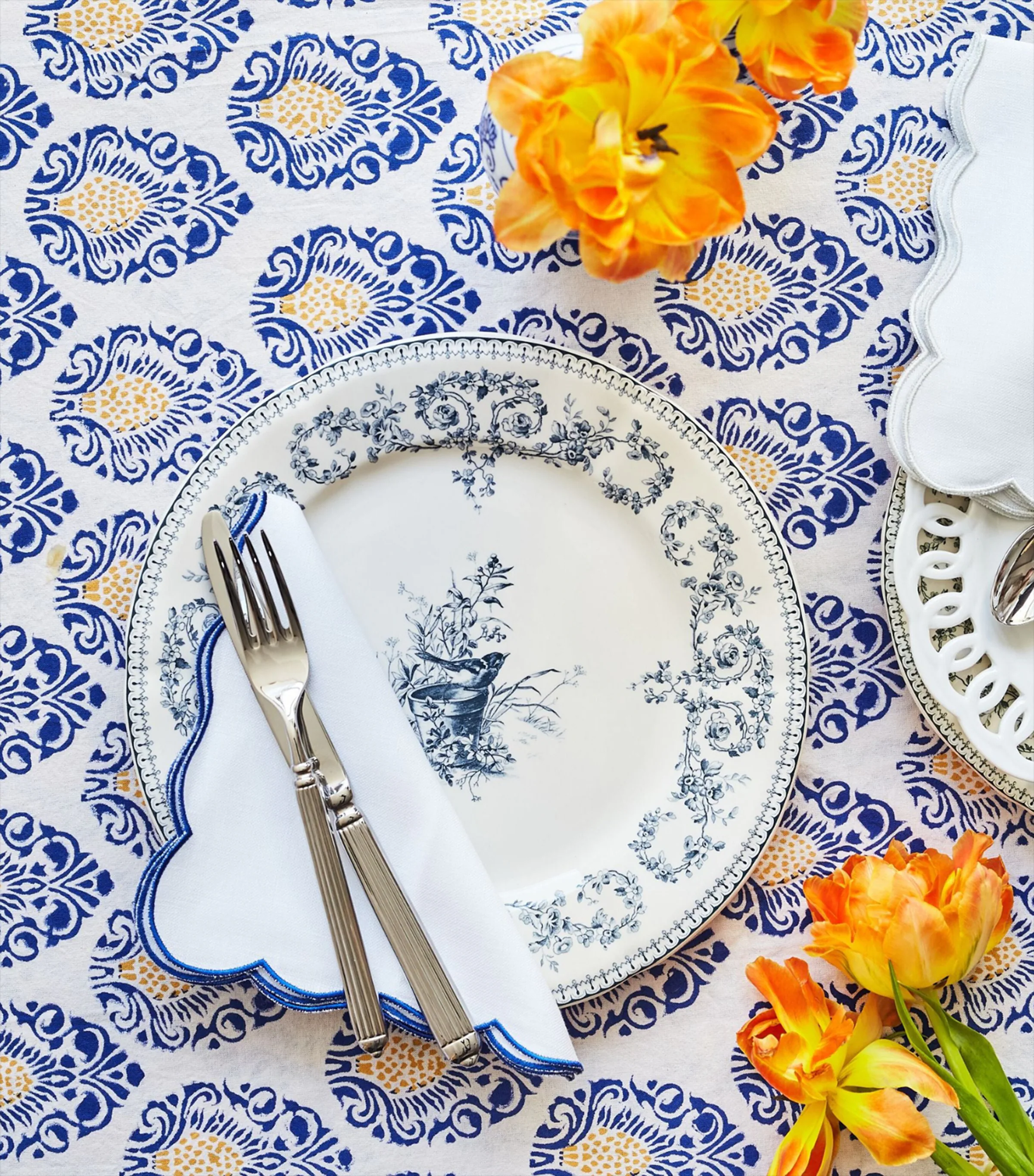  Maison Margaux Bali Blue Tablecloth