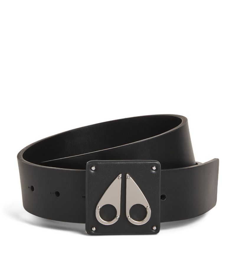 Moose Knuckles Moose Knuckles Leather Logo Belt