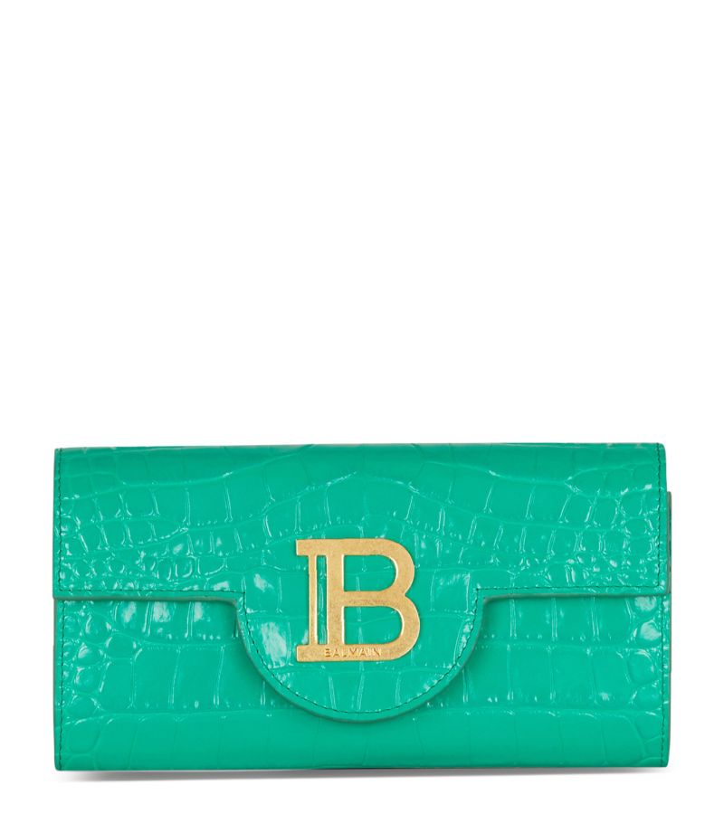 Balmain Balmain Croc-Embossed B-Buzz Chain Wallet