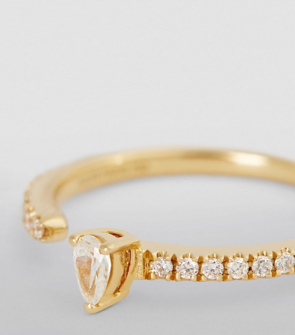 Persée Persée Yellow Gold And Diamond Open Ring