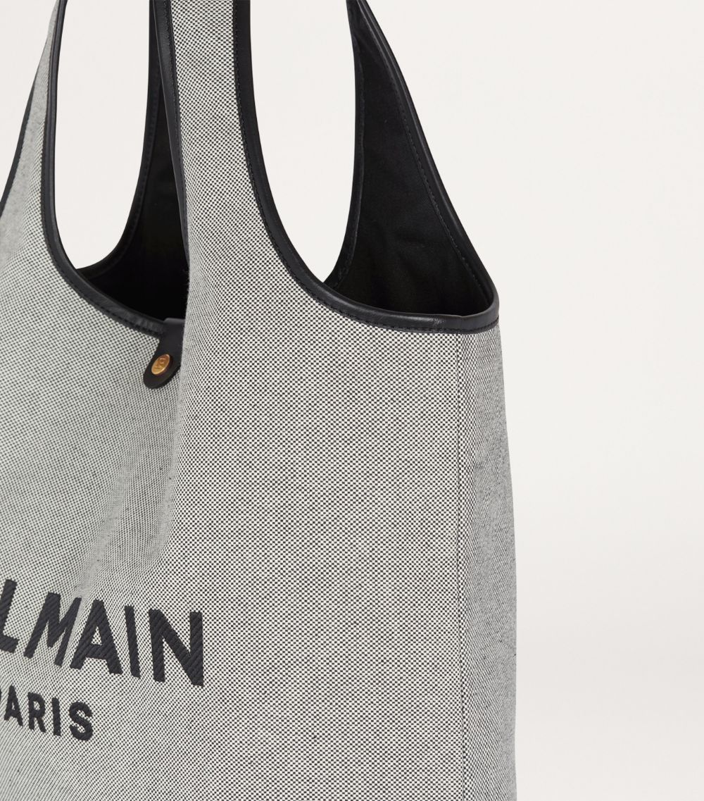 Balmain Balmain Canvas B-Army Grocery Tote Bag