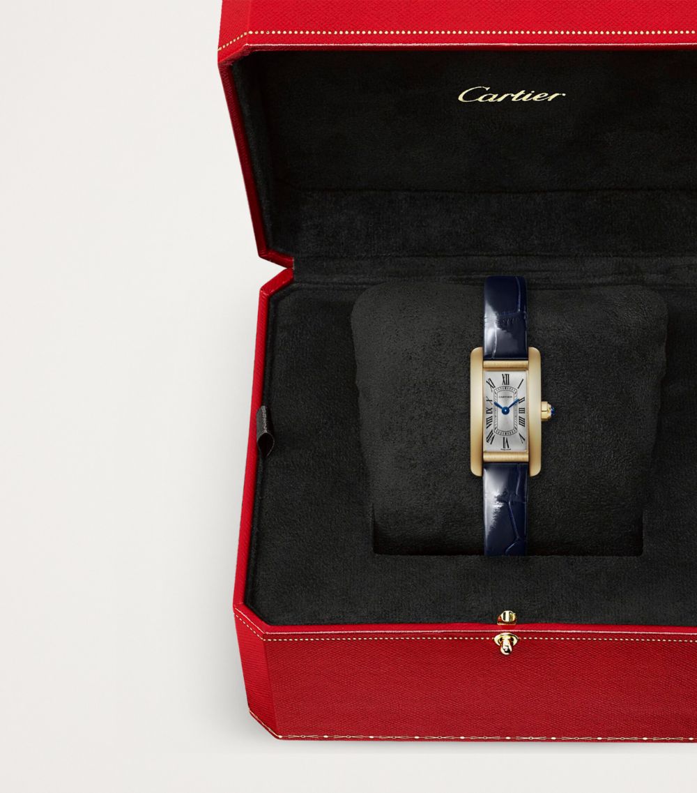 Cartier Cartier Mini Yellow Gold And Sapphire Tank Américaine Watch 15.2Mm