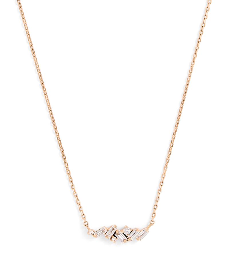 Suzanne Kalan Suzanne Kalan Mini Rose Gold And Diamond Frenzy Pendant Necklace