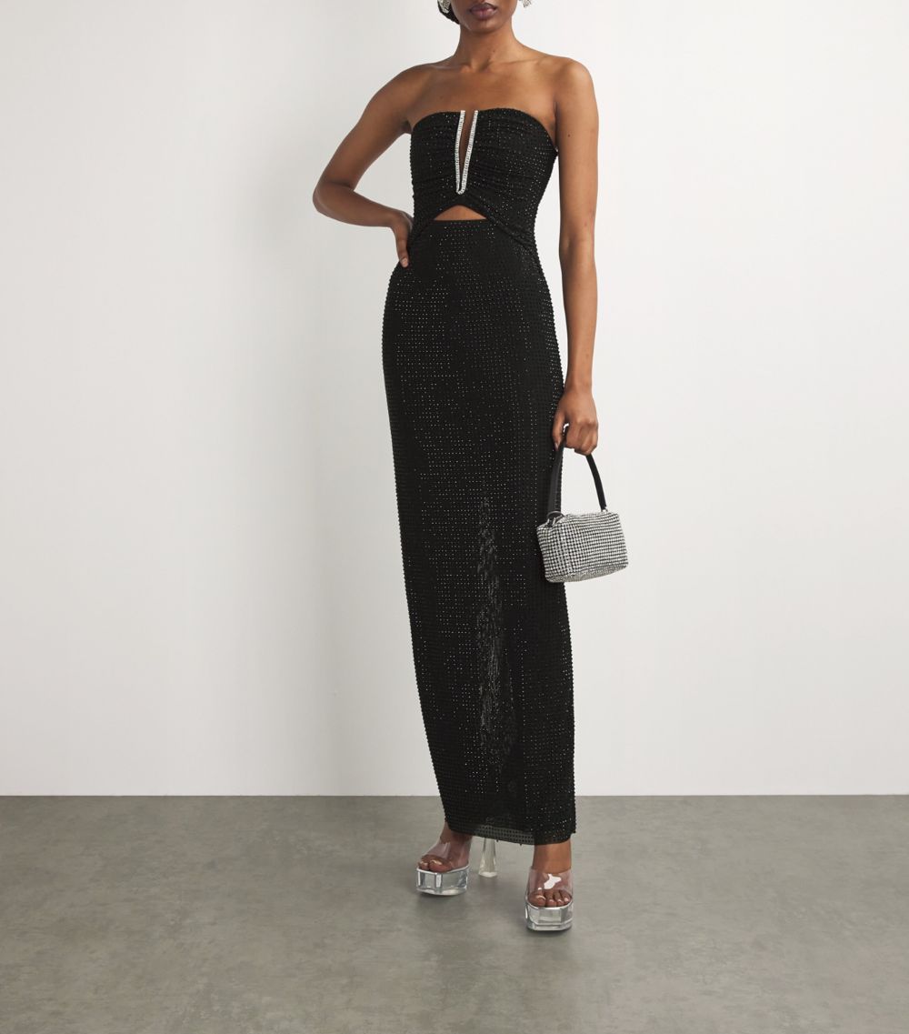 Self-Portrait Self-Portrait Rhinestone-Embellished Maxi Dress