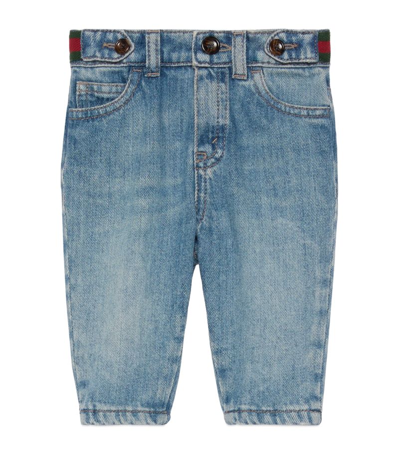 Gucci Gucci Kids Web-Stripe Jeans (3-36 Months)