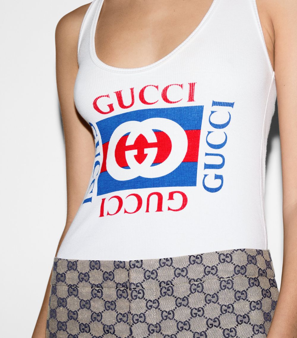 Gucci Gucci Logo Print Tank Top