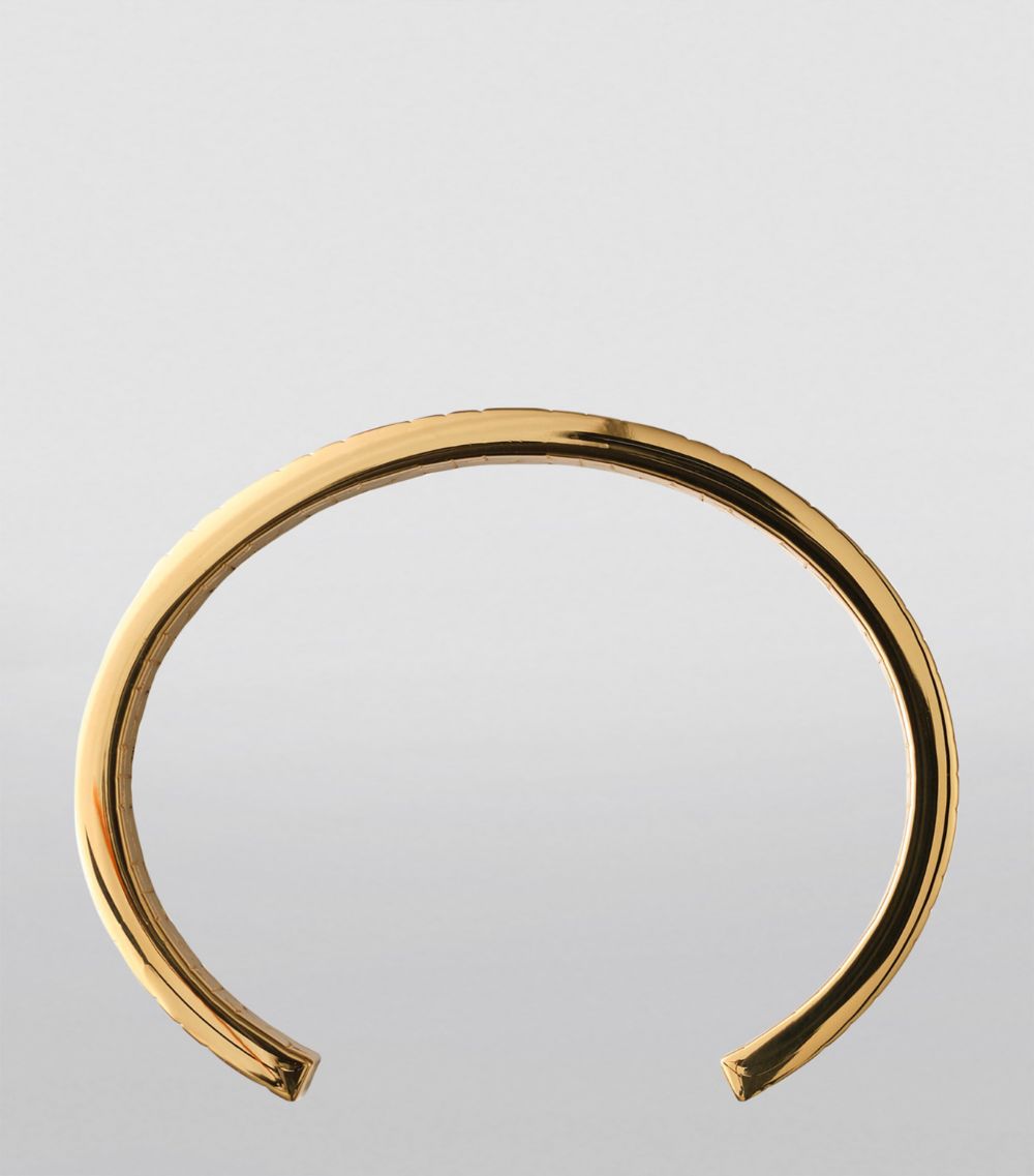 Burberry Burberry Gold-Plated Rose Cuff Bracelet