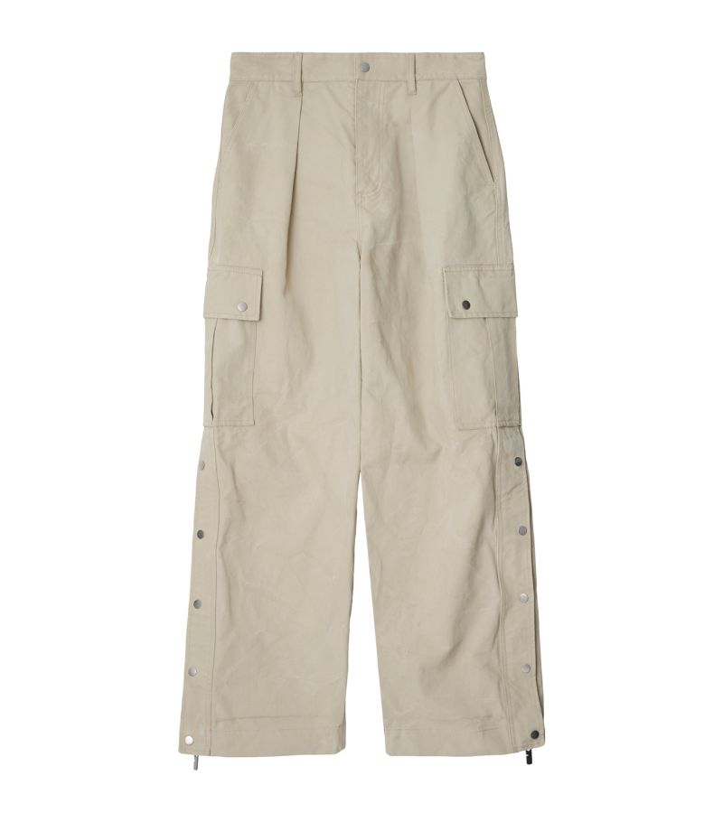 Burberry Burberry Cotton Cargo Wide-Leg Trousers